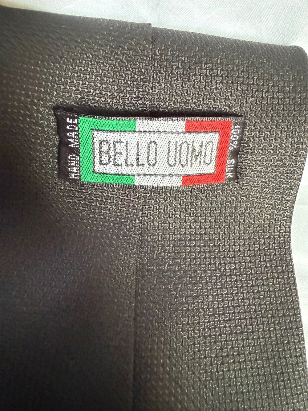 Bello Uomo Silk  Solid Black Textured Men's Tie 54’ x 4